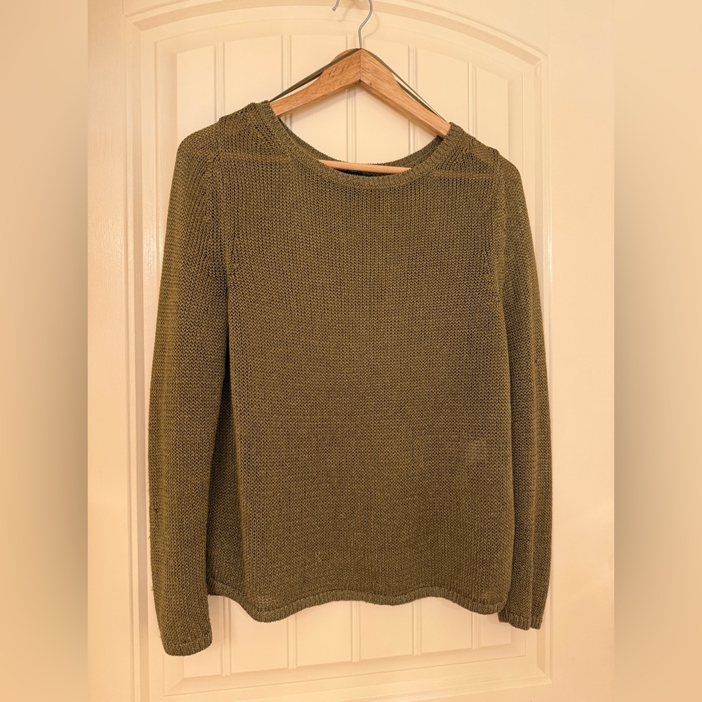 Banana Republic Olive Green Mesh Knit Sweater